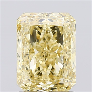 Picture of Lab Created Diamond 1.53 Carats, Radiant with  Cut, Fancy Intense Yellow Color, VVS2 Clarity and Certified by IGI