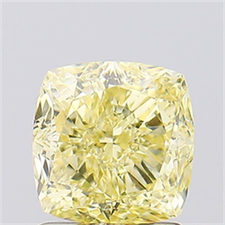 Picture of Lab Created Diamond 1.60 Carats, SQUARE CUSHION with  Cut, Fancy Intense Yellow Color, VS1 Clarity and Certified by IGI