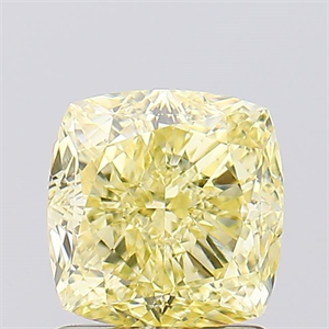 Picture of Lab Created Diamond 1.60 Carats, SQUARE CUSHION with  Cut, Fancy Intense Yellow Color, VS1 Clarity and Certified by IGI