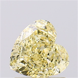 Picture of Lab Created Diamond 1.05 Carats, Heart with  Cut, Fancy Intense Yellow Color, VVS2 Clarity and Certified by IGI