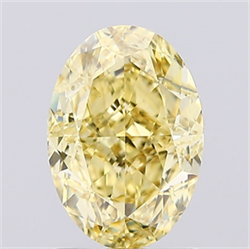 Picture of Lab Created Diamond 1.57 Carats, Oval with  Cut, Fancy Intense Yellow Color, VS1 Clarity and Certified by IGI