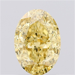 Picture of Lab Created Diamond 1.01 Carats, Oval with  Cut, Fancy Intense Yellow Color, VS1 Clarity and Certified by IGI