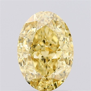 Picture of Lab Created Diamond 1.01 Carats, Oval with  Cut, Fancy Intense Yellow Color, VS1 Clarity and Certified by IGI