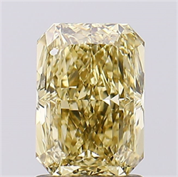 Picture of Lab Created Diamond 1.51 Carats, Radiant with  Cut, Fancy Intense Yellow Color, VVS2 Clarity and Certified by IGI