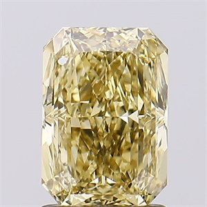 Picture of Lab Created Diamond 1.51 Carats, Radiant with  Cut, Fancy Intense Yellow Color, VVS2 Clarity and Certified by IGI