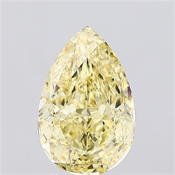Picture of Lab Created Diamond 3.05 Carats, Pear with  Cut, Fancy Intense Yellow Color, VS1 Clarity and Certified by IGI