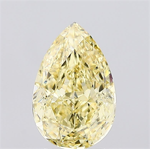 Picture of Lab Created Diamond 3.05 Carats, Pear with  Cut, Fancy Intense Yellow Color, VS1 Clarity and Certified by IGI