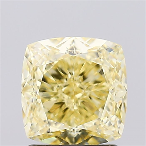 Picture of Lab Created Diamond 1.60 Carats, SQUARE CUSHION with  Cut, Fancy Intense Yellow Color, VS1 Clarity and Certified by IGI