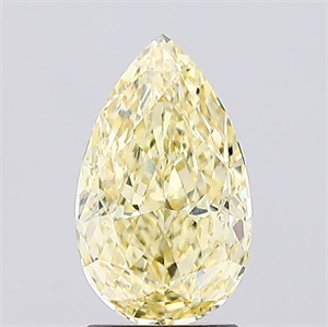 Picture of Lab Created Diamond 2.04 Carats, Pear with  Cut, Fancy Intense Yellow Color, VVS2 Clarity and Certified by IGI