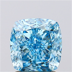 Picture of Lab Created Diamond 2.04 Carats, SQUARE CUSHION with  Cut, Fancy Vivid Blue Color, VVS2 Clarity and Certified by IGI