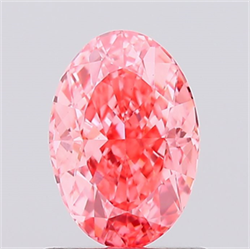 Picture of Lab Created Diamond 1.02 Carats, Oval with  Cut, Fancy Vivid Pink Color, VVS2 Clarity and Certified by IGI