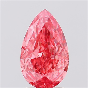 Picture of Lab Created Diamond 1.58 Carats, Pear with  Cut, Fancy Vivid Pink Color, VS1 Clarity and Certified by IGI