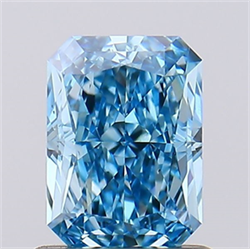 Picture of Lab Created Diamond 1.03 Carats, Radiant with  Cut, Fancy Vivid Blue Color, VS1 Clarity and Certified by IGI