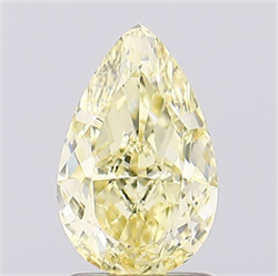 Picture of Lab Created Diamond 1.09 Carats, Pear with  Cut, Fancy Intense Yellow Color, VVS2 Clarity and Certified by IGI