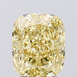 Picture of Lab Created Diamond 3.08 Carats, Cushion with  Cut, Fancy Intense Yellow Color, VS1 Clarity and Certified by IGI