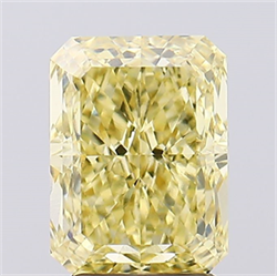 Foto Del inventario de diamantes de laboratorio, 3.07 quilates, Radiante , Color Fancy Intense Yellow, claridad VS1 y certificado IGI de