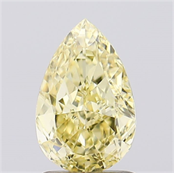 Picture of Lab Created Diamond 1.04 Carats, Pear with  Cut, Fancy Intense Yellow Color, VVS2 Clarity and Certified by IGI
