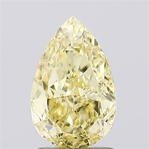 Picture of Lab Created Diamond 1.04 Carats, Pear with  Cut, Fancy Intense Yellow Color, VVS2 Clarity and Certified by IGI