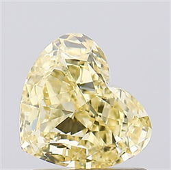 Picture of Lab Created Diamond 1.00 Carats, Heart with  Cut, Fancy Intense Yellow Color, VVS2 Clarity and Certified by IGI