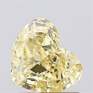 Foto Del inventario de diamantes de laboratorio, 1.00 quilates, Corazón , Color Fancy Intense Yellow, claridad VVS2 y certificado IGI de