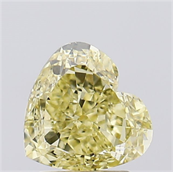 Picture of Lab Created Diamond 2.11 Carats, Heart with  Cut, Fancy Intense Yellow Color, VVS2 Clarity and Certified by IGI