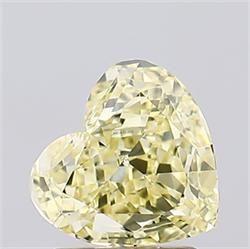 Picture of Lab Created Diamond 1.61 Carats, Heart with  Cut, Fancy Intense Yellow Color, VVS2 Clarity and Certified by IGI