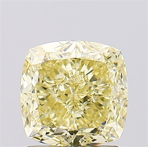Picture of Lab Created Diamond 1.55 Carats, SQUARE CUSHION with  Cut, Fancy Intense Yellow Color, VVS2 Clarity and Certified by IGI