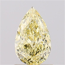 Picture of Lab Created Diamond 1.01 Carats, Pear with  Cut, Fancy Intense Yellow Color, VVS2 Clarity and Certified by IGI