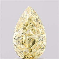 Picture of Lab Created Diamond 1.02 Carats, Pear with  Cut, Fancy Intense Yellow Color, VS1 Clarity and Certified by IGI
