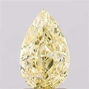 Picture of Lab Created Diamond 1.02 Carats, Pear with  Cut, Fancy Intense Yellow Color, VS1 Clarity and Certified by IGI