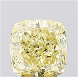 Picture of Lab Created Diamond 3.02 Carats, SQUARE CUSHION with  Cut, Fancy Intense Yellow Color, VVS2 Clarity and Certified by IGI