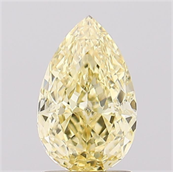 Picture of Lab Created Diamond 1.09 Carats, Pear with  Cut, Fancy Intense Yellow Color, VVS2 Clarity and Certified by IGI