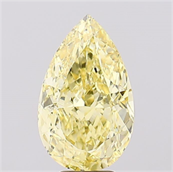 Picture of Lab Created Diamond 5.01 Carats, Pear with  Cut, Fancy Intense Yellow Color, VVS2 Clarity and Certified by IGI