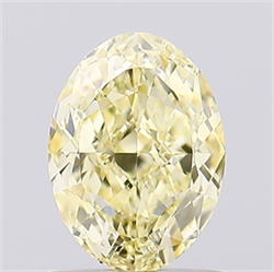 Picture of Lab Created Diamond 1.06 Carats, Oval with  Cut, Fancy Intense Yellow Color, VVS2 Clarity and Certified by IGI