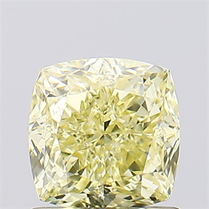 Picture of Lab Created Diamond 1.10 Carats, SQUARE CUSHION with  Cut, Fancy Intense Yellow Color, VS1 Clarity and Certified by IGI