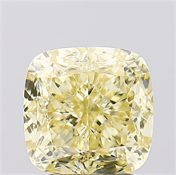Picture of Lab Created Diamond 3.17 Carats, SQUARE CUSHION with  Cut, Fancy Intense Yellow Color, VS1 Clarity and Certified by IGI