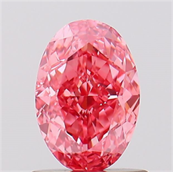 Picture of Lab Created Diamond 1.10 Carats, Oval with  Cut, Fancy Vivid Pink Color, VVS2 Clarity and Certified by IGI