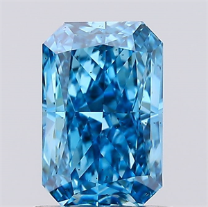 Picture of Lab Created Diamond 1.01 Carats, Radiant with  Cut, Fancy Vivid Blue Color, VS2 Clarity and Certified by IGI