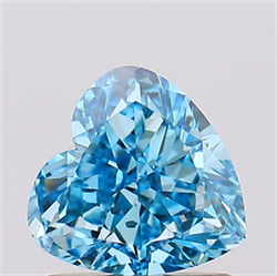 Picture of Lab Created Diamond 1.10 Carats, Heart with  Cut, Fancy Vivid Blue Color, VS1 Clarity and Certified by IGI