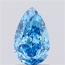 Picture of Lab Created Diamond 1.07 Carats, Pear with  Cut, Fancy Vivid Blue Color, VVS2 Clarity and Certified by IGI