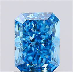 Picture of Lab Created Diamond 1.04 Carats, Radiant with  Cut, Fancy Vivid Blue Color, VVS2 Clarity and Certified by IGI