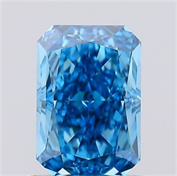 Picture of Lab Created Diamond 1.04 Carats, Radiant with  Cut, Fancy Vivid Blue Color, VVS2 Clarity and Certified by IGI