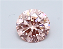 Lab Created Diamond 0.85 Carats, Round with excellent Cut, VIVID  PINK Color, vvs2 Clarity and Certified by IGI
