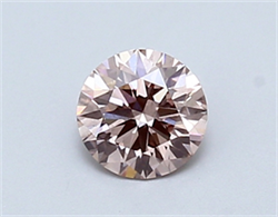Picture of Lab Created Diamond 0.57 Carats, Round with very good Cut, FANCY  PINK Color, si1 Clarity and Certified by IGI