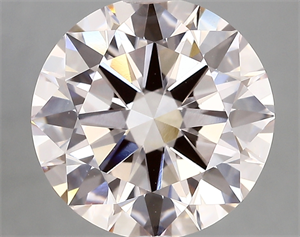 Picture of Lab Created Diamond 5.06 Carats, Round with excellent Cut, LIGHT  PINK Color, vs1 Clarity and Certified by IGI