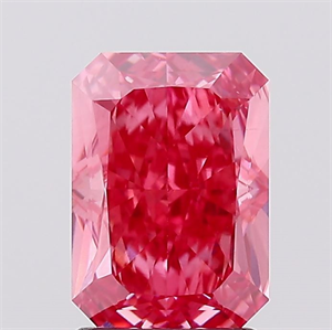 Picture of Lab Created Diamond 2.01 Carats, Radiant with  Cut, Fancy Vivid Pink Color, VS2 Clarity and Certified by IGI