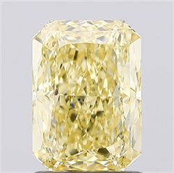 Picture of Lab Created Diamond 1.55 Carats, Radiant with  Cut, Fancy Intense Yellow Color, VVS2 Clarity and Certified by IGI