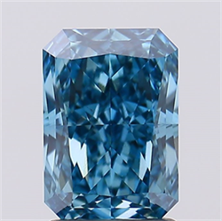 Picture of Lab Created Diamond 2.04 Carats, Radiant with  Cut, Fancy Vivid Blue Color, VS2 Clarity and Certified by IGI