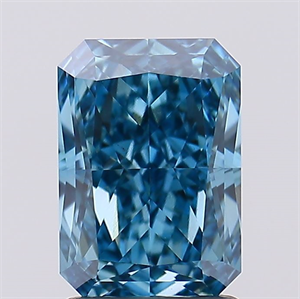 Picture of Lab Created Diamond 2.04 Carats, Radiant with  Cut, Fancy Vivid Blue Color, VS2 Clarity and Certified by IGI