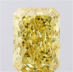 Picture of Lab Created Diamond 8.00 Carats, Radiant with  Cut, Fancy Vivid Yellow Color, VS1 Clarity and Certified by IGI
